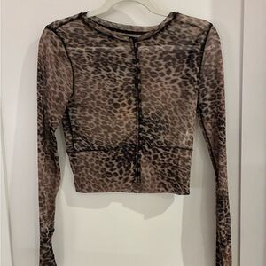 Urban Outfitters Animal Print Sheer Blouse